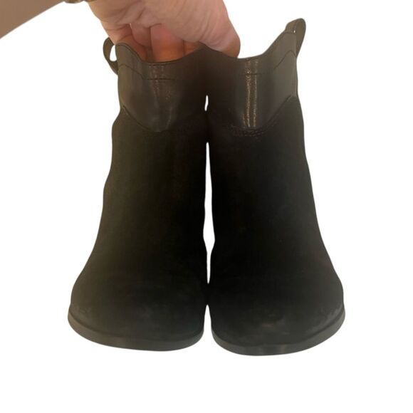 Ivanka Trump Black Leather & Suede Ankle Booties - Picture 11 of 16